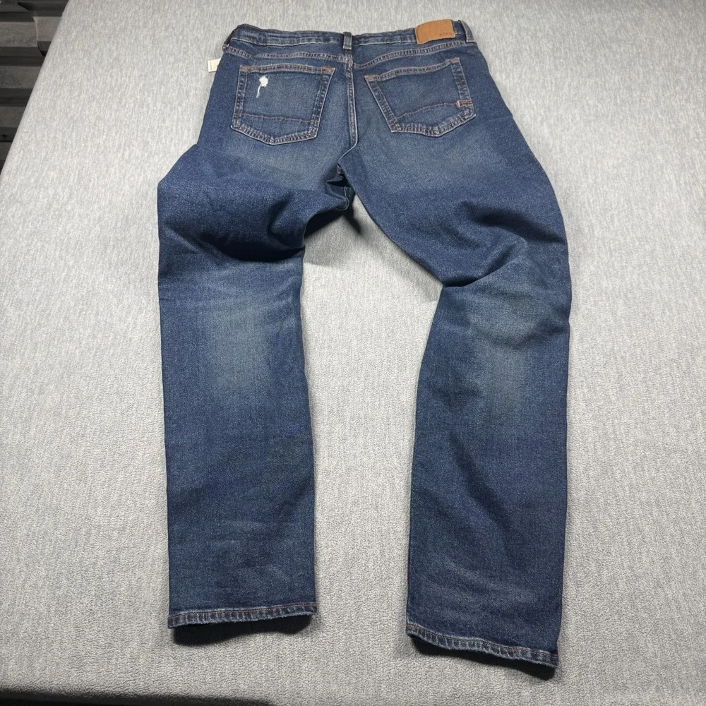 Aeropostale Jeans Mens 32x34 Blue Athletic Skinny Distressed Aero KND Impact NWT